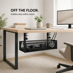 PAUD™ Under-Desk Cable Tray — feature and use case