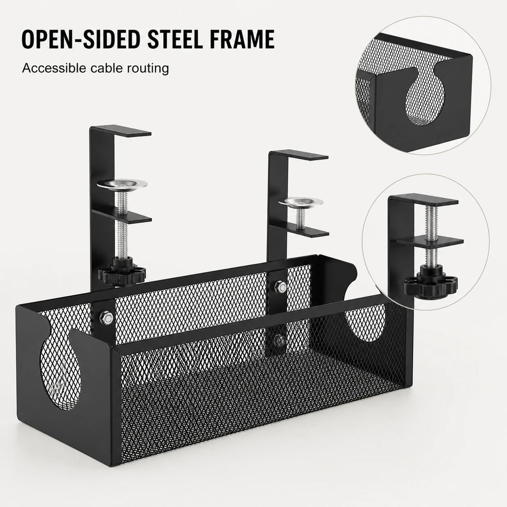 PAUD™ Under-Desk Cable Tray — options and compatibility