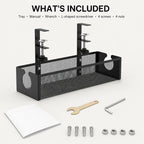 PAUD™ Under-Desk Cable Tray — what's included