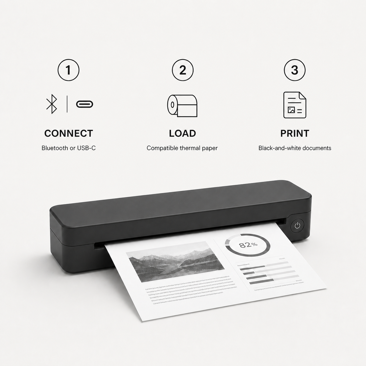 PAUD Inkless Portable Printer — Connect, load and print in three steps