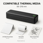 PAUD Portable Thermal Printer — compatible thermal media